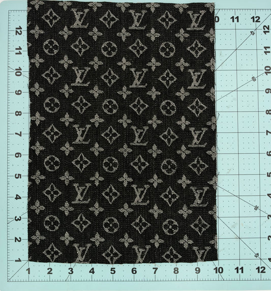 “LV” BLACK DENIM FABRIC SHEET