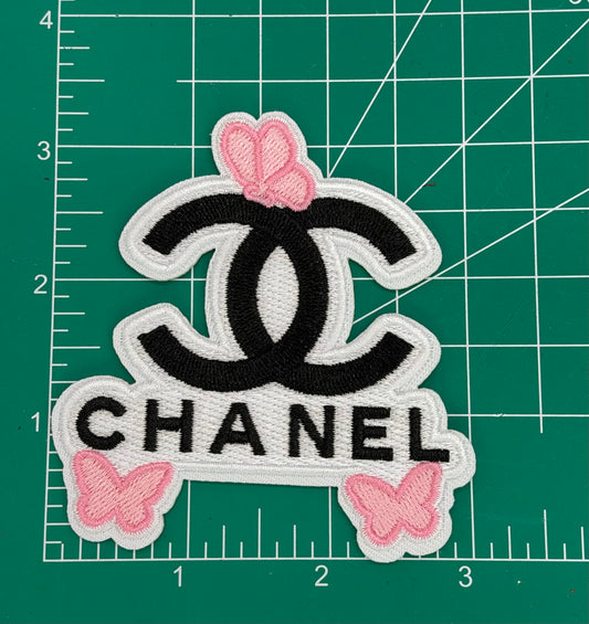 6PC “CHANEL” PNK/BLK PATCH SET