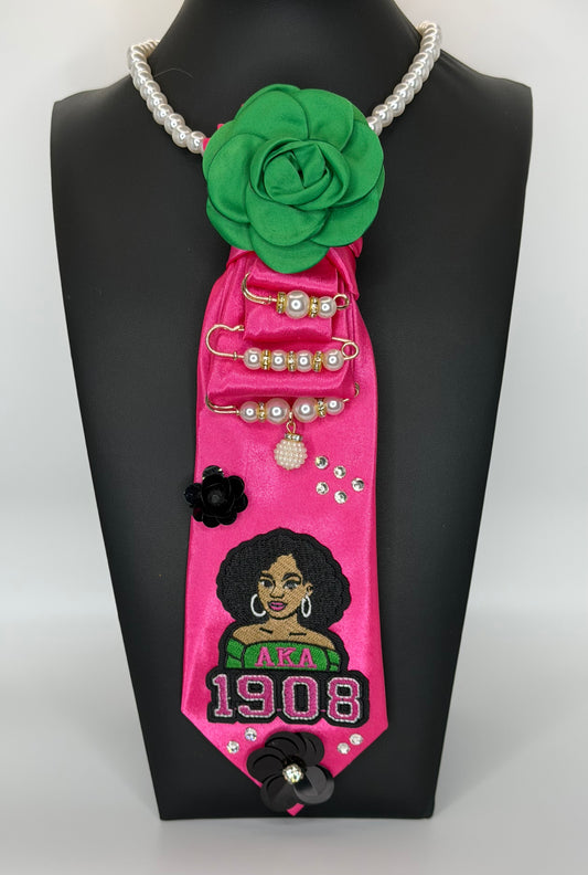 “AKA” FUCHSIA/GREEN TIE