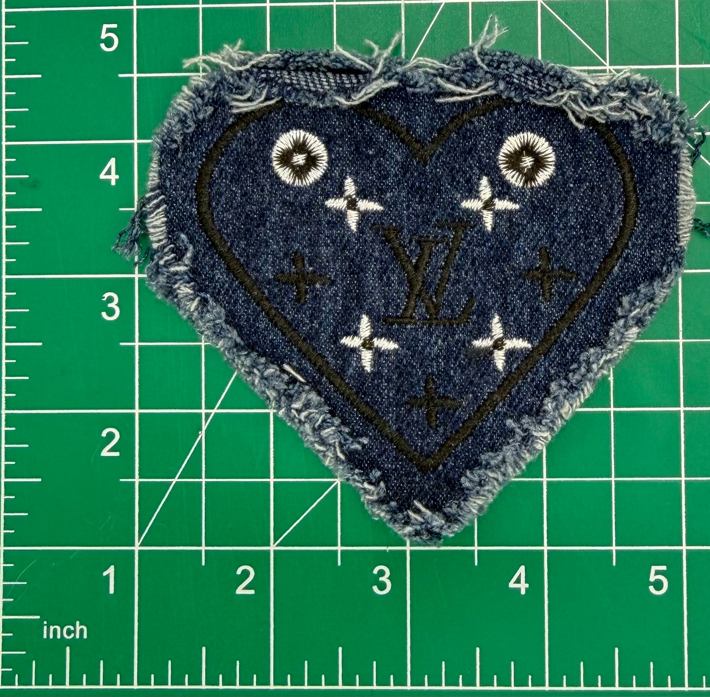 4PC DESIGNER “LV” BLUE JEAN PATCH SET