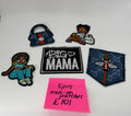 5pc DESIGNER INSPIRED Embroidered Fashion Patches: “GUCCI”, “COACH” BETTY BOOP, BIG MAMA