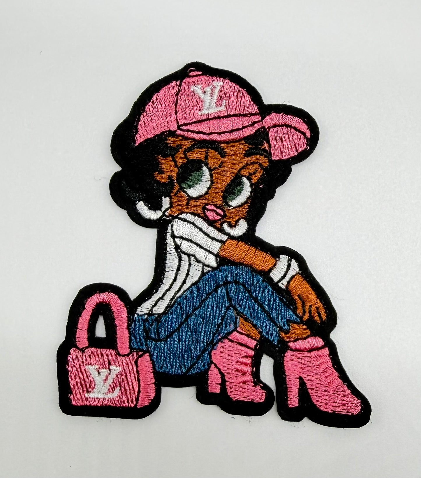 5PC DESIGNER “LV” FABRIC/PATCH/CHARM SET
