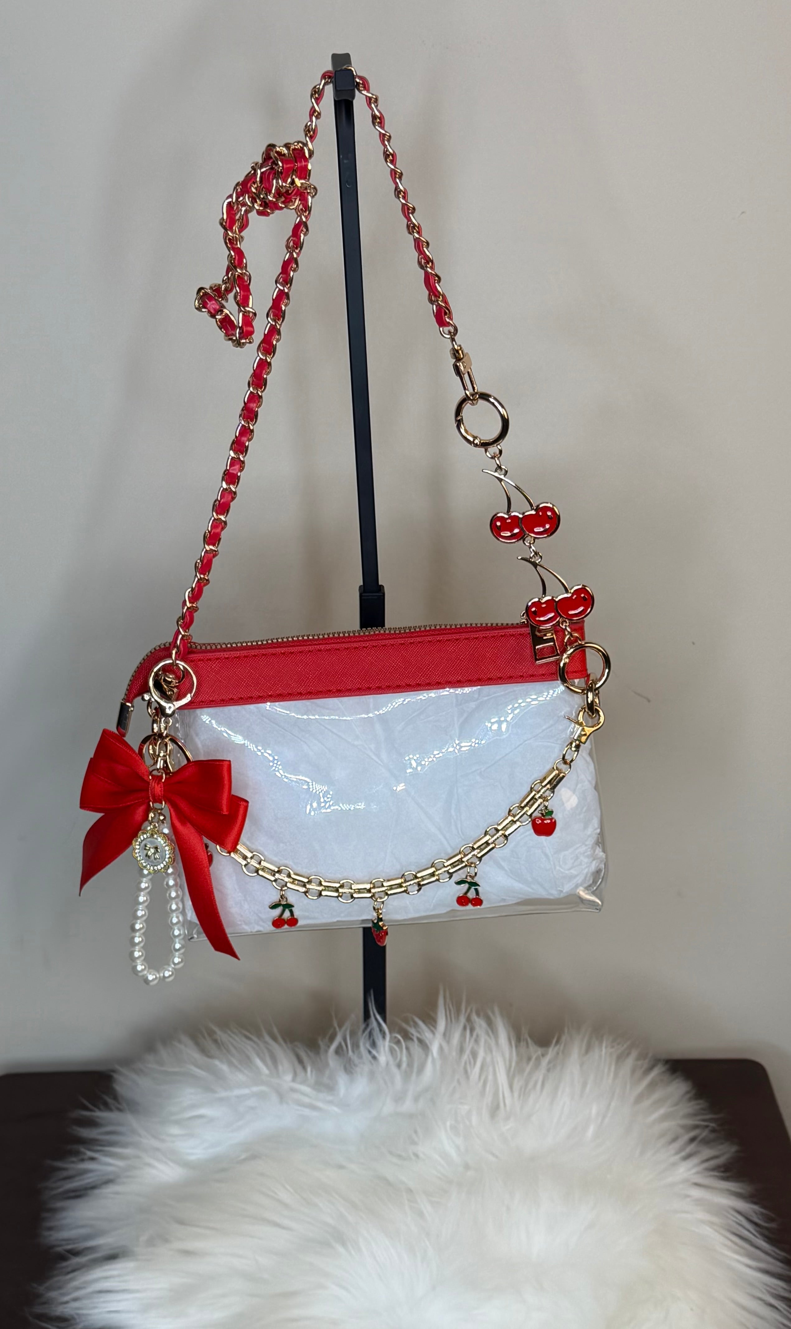 RED CLEAR CROSSBODY