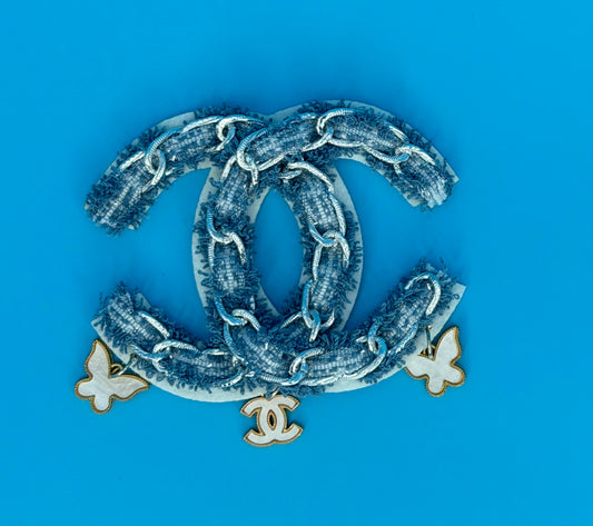 DOUBLE CC BLUE JEAN FELT BACK PATCH