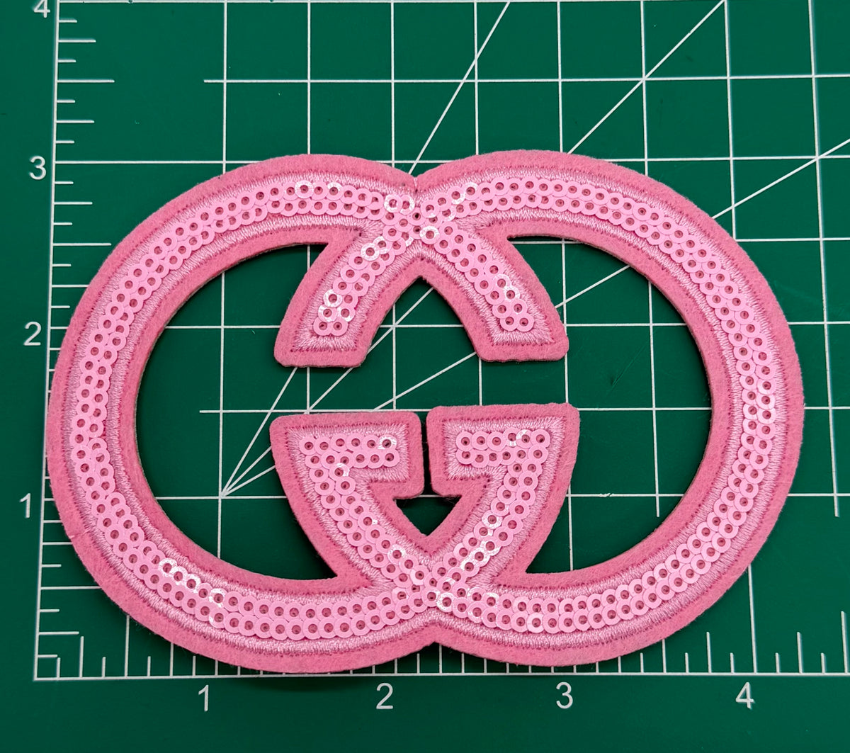 4PC PINK LEOPARD “GUCCI” IRON-ON PATCH SET