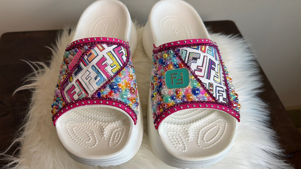 CUSTOM CROCS DESIGNER INSPIRED BAE SLIDES