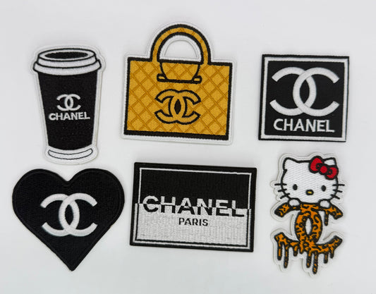 NEW 6PC “HELLO KITTY” “CHANEL” IRON-ON PATCHES