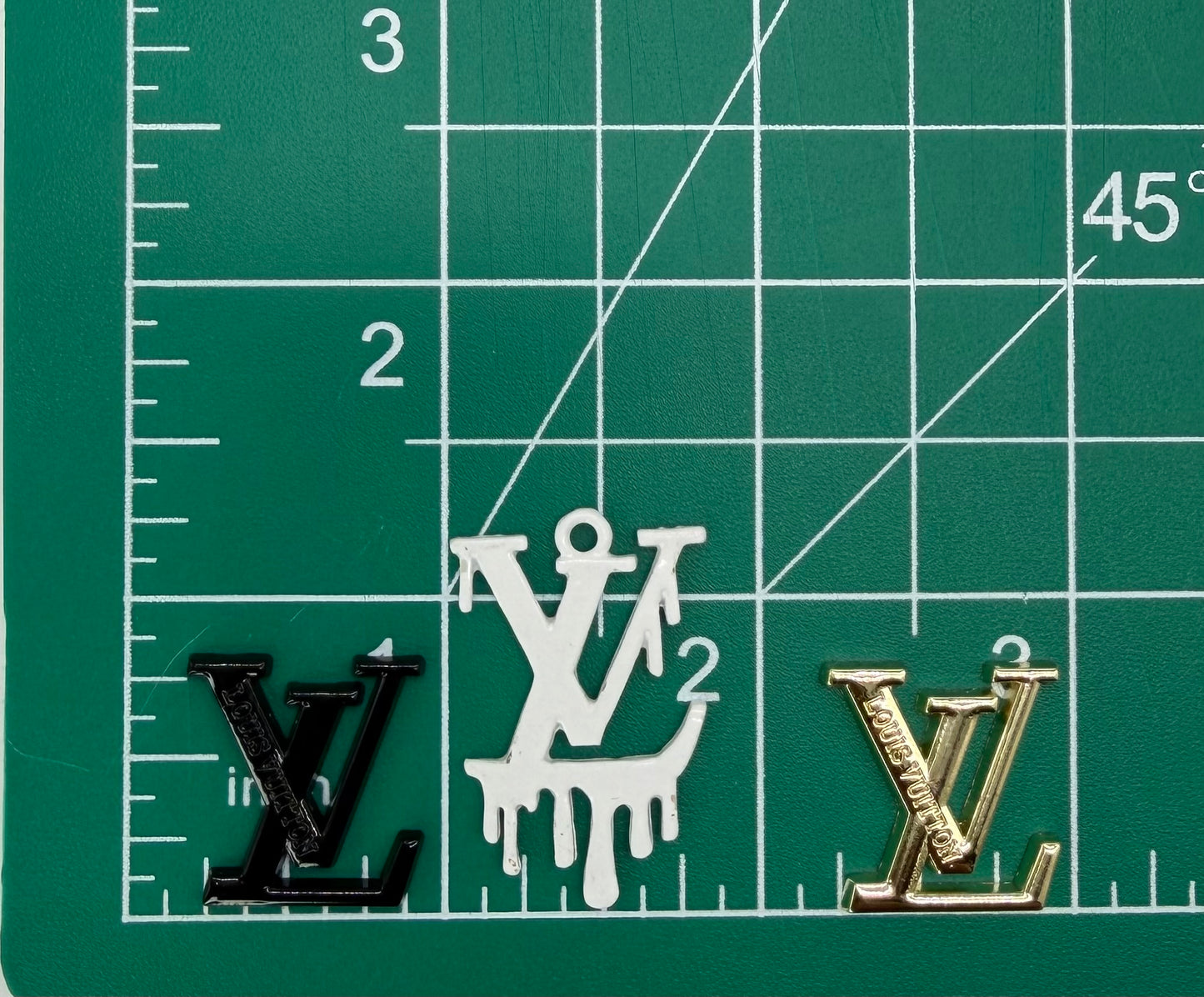 5PC “LV” FABRIC/PATCH/CHARM SET