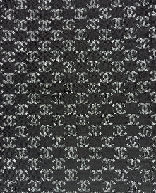 BLK/GRY “CHANEL” LOGO FABRIC