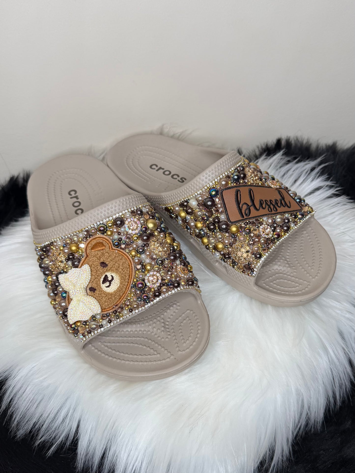 “BEARY BLESSED” CUSTOM CROCS