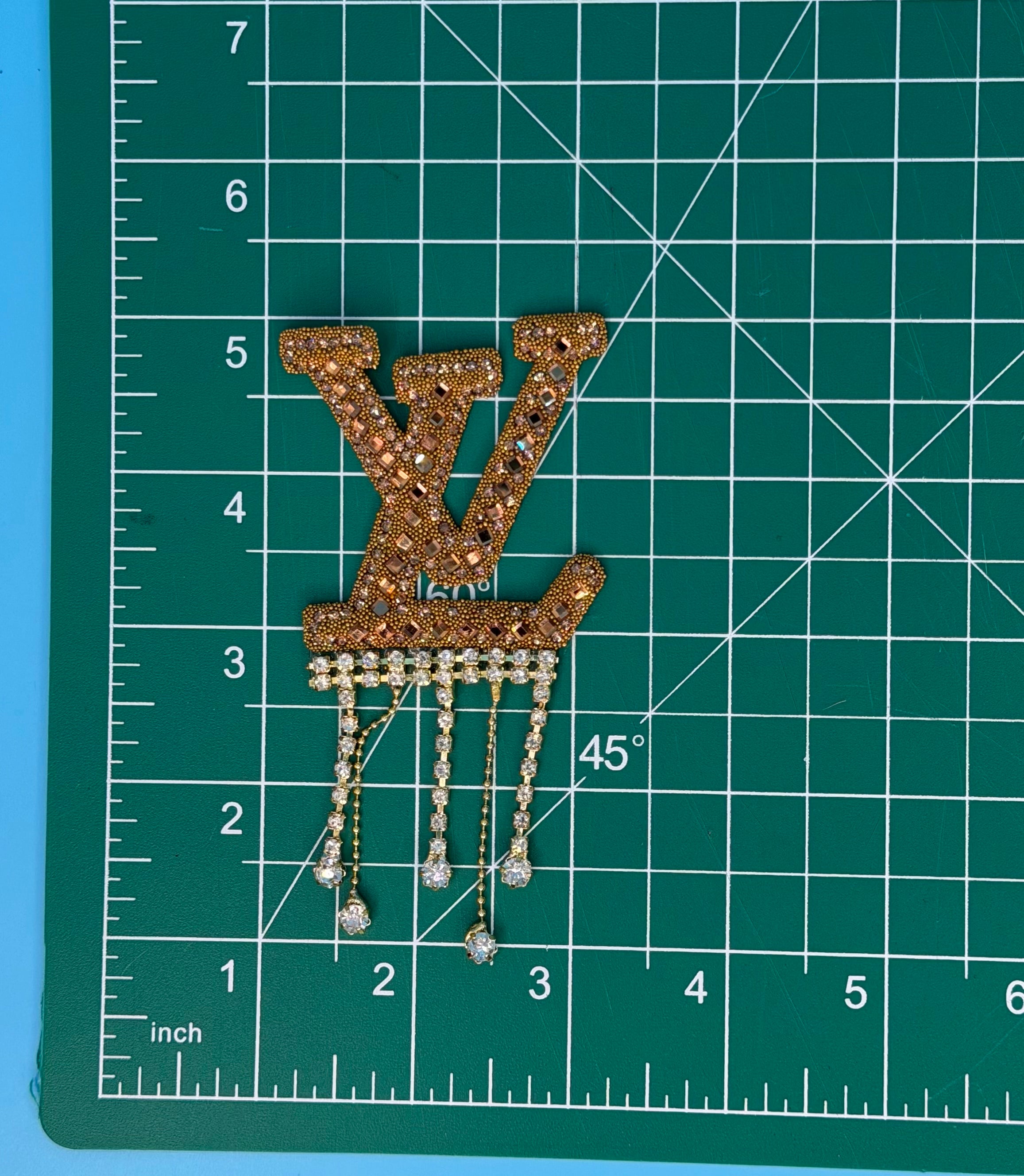 DESIGNER “LV” Logo Embroidered Iron-On Patch Pack 4pc for Bags/Jackets E109