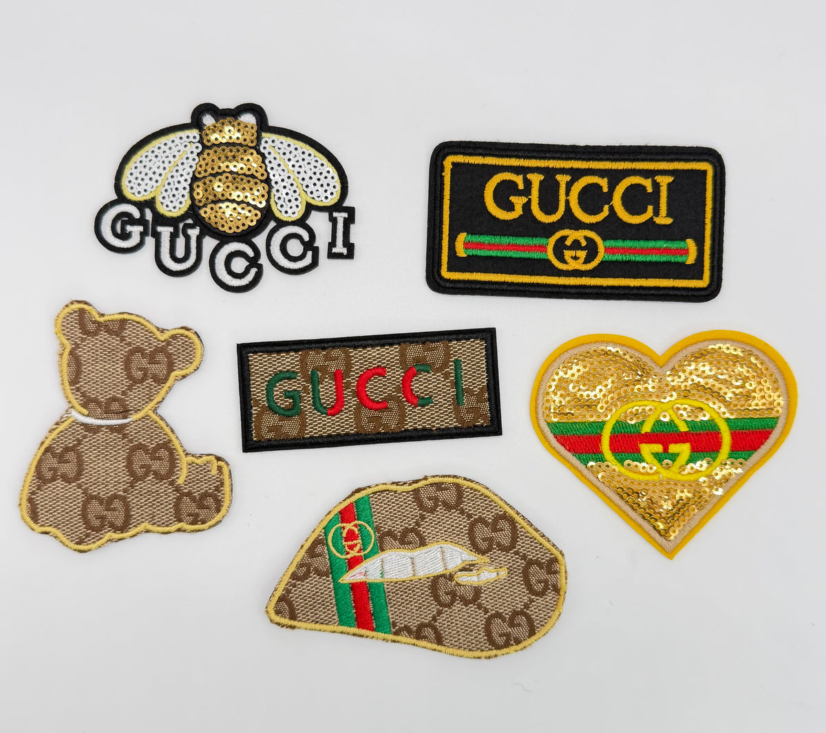 6PC “GUCCI” IRON-ON PATCH SET