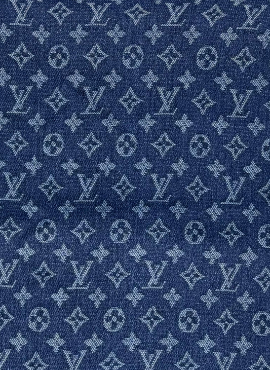 DENIM LUXURY DESIGNER INSPIRED FABRIC “LV”
