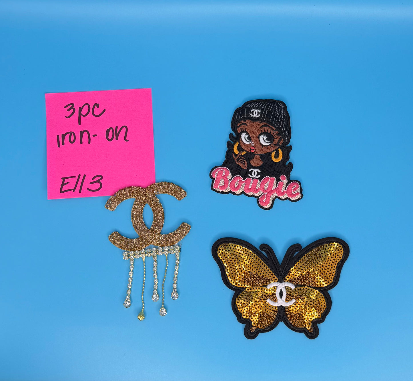 3PC DESIGNER “CHANEL” PATCH SET