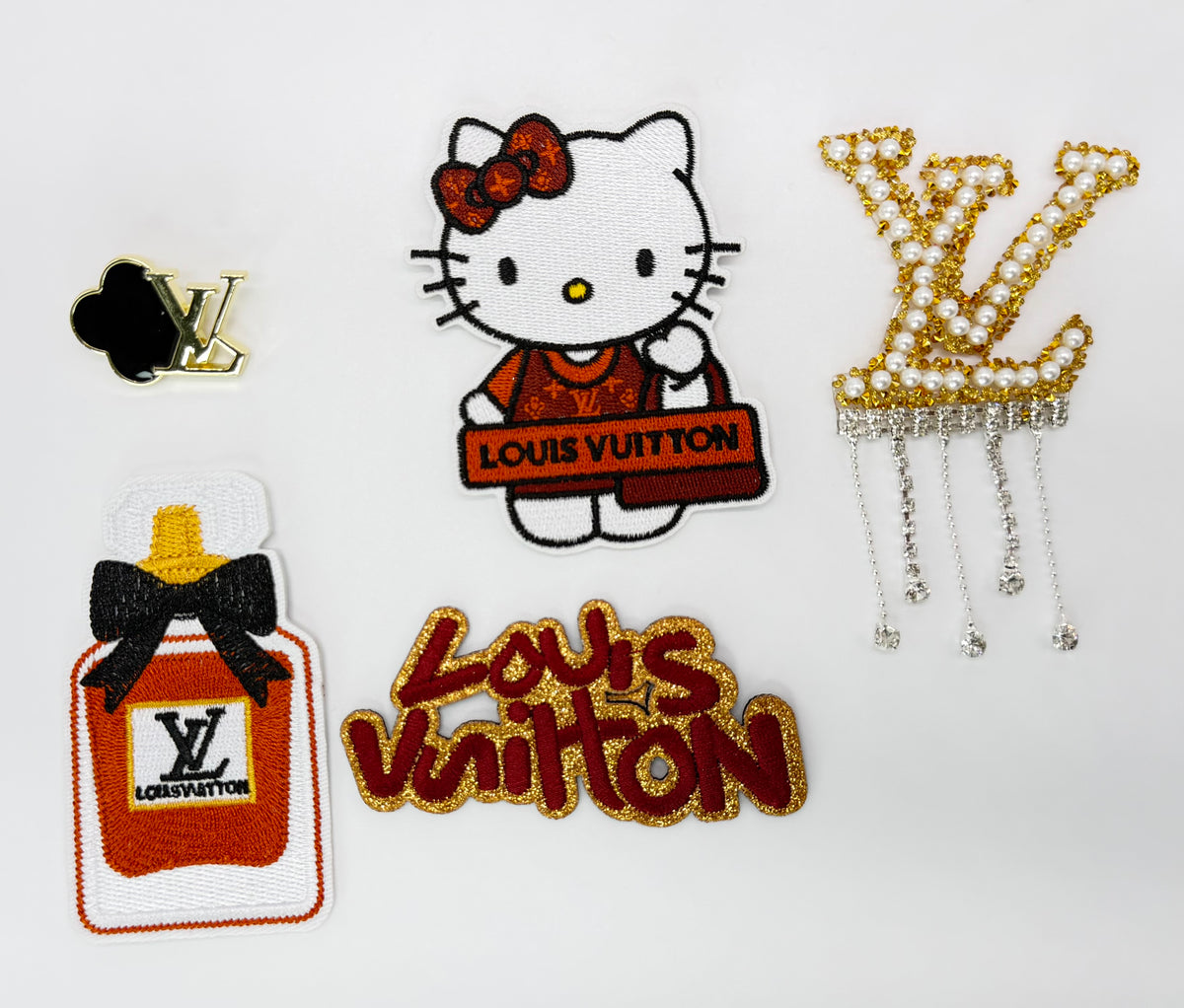 5PC “LV” & HELLO KITTY PATCH/BROOCH SET