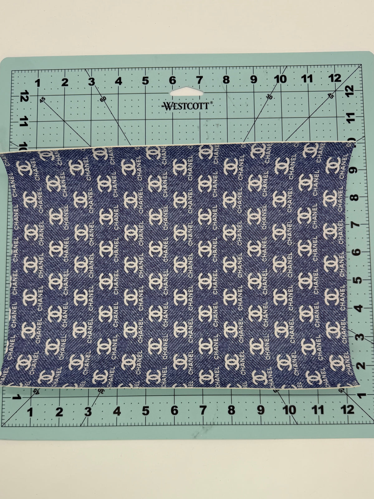 “CHANEL” Denim Faux leather double-sided fabric sheet