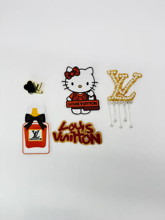 5PC “LV” & HELLO KITTY PATCH/BROOCH SET
