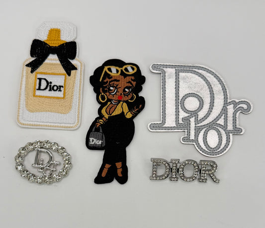 5PC “MISS DIOR” Patch/Charm/Brooch set