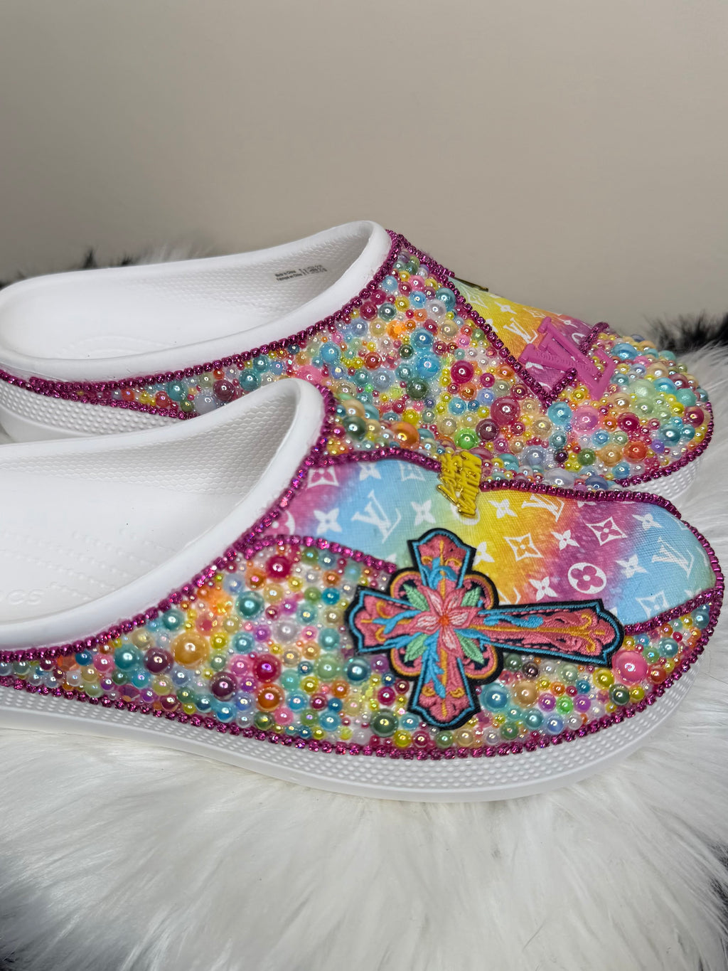 DESIGNER INSPIRED CUSTOM CROCS SLIDES