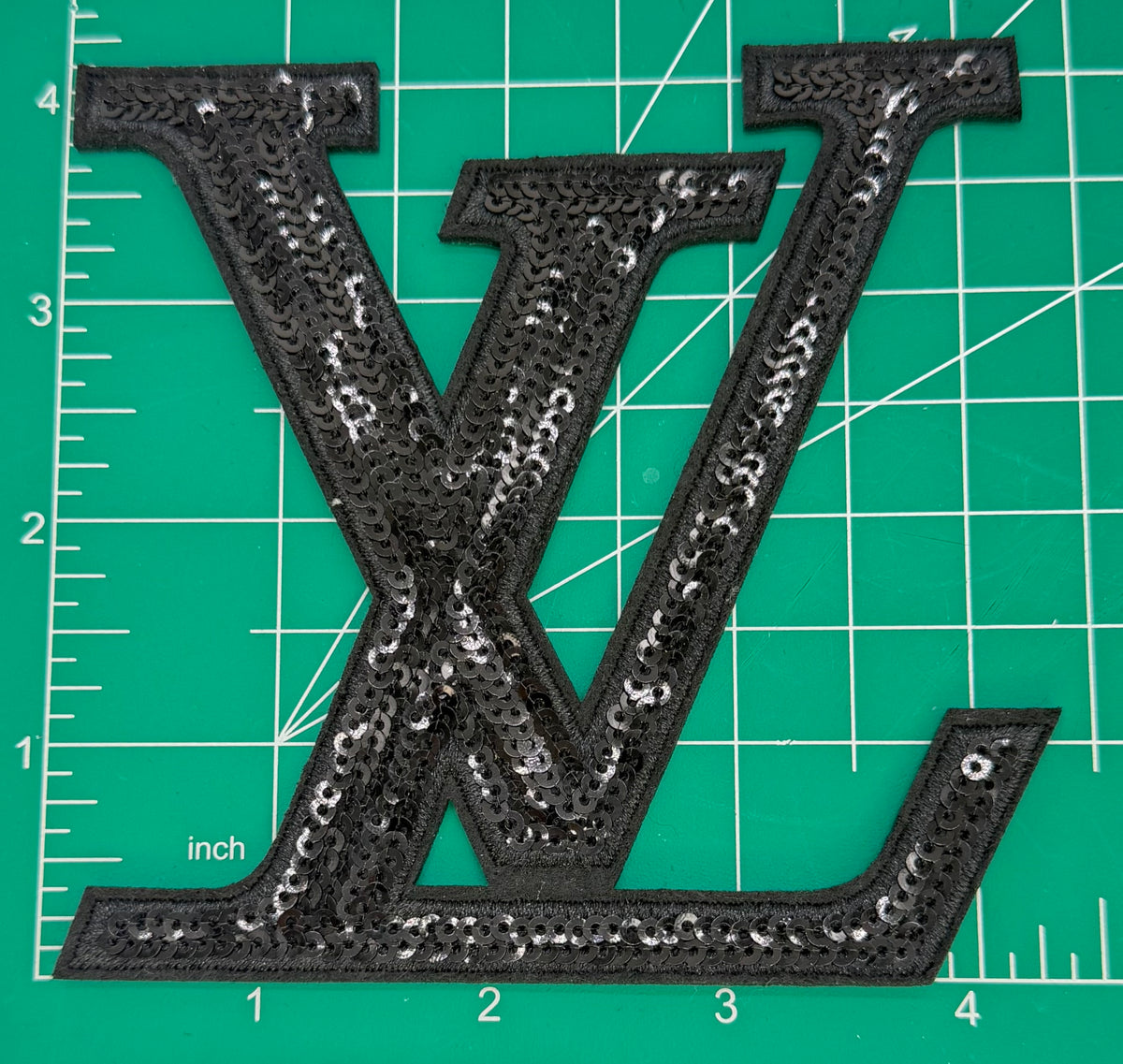 6PC “LV” FUCHSIA LADY PATCH/RHINESTONE PATCH SET