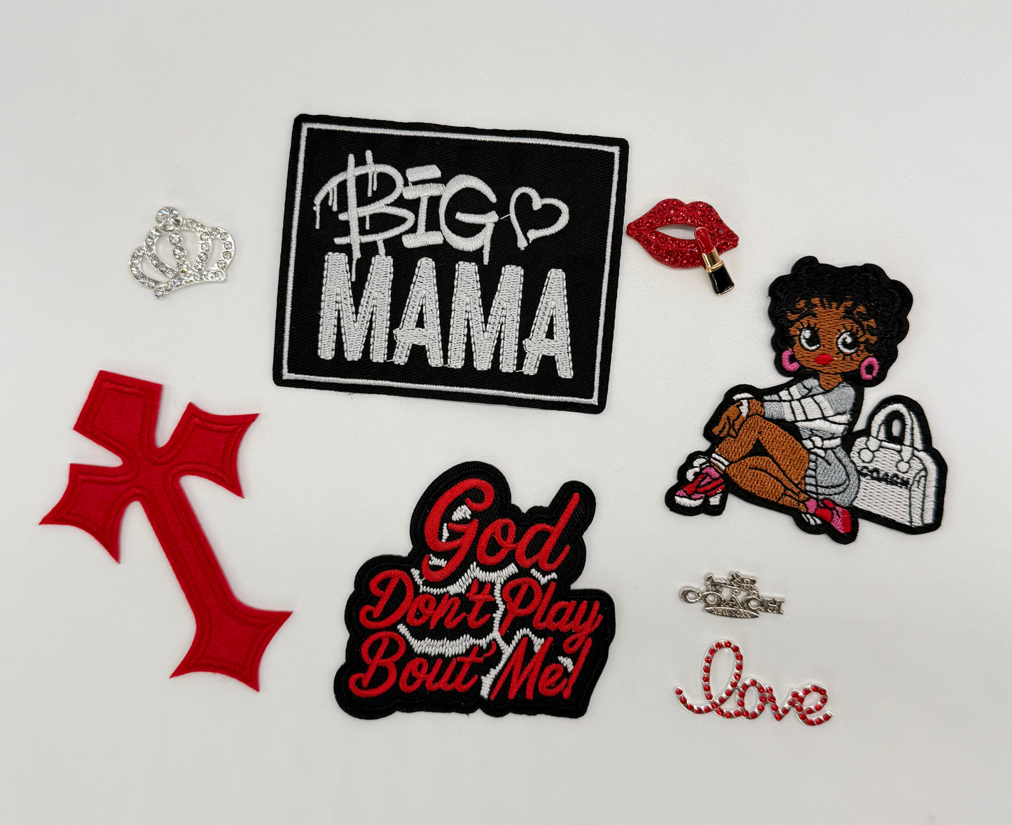 8PC DESIGNER “COACH” PATCH/CHARM SET