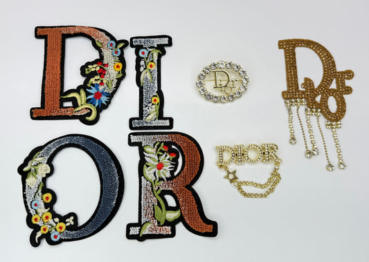 7PC DESIGNER “DIOR” PATCH/BROOCH SET
