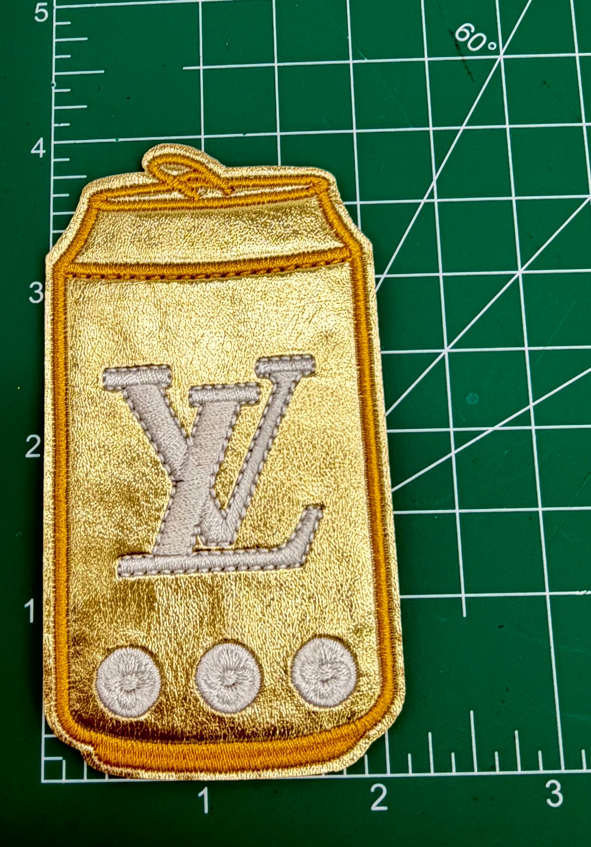 6PC “LV” BLACK/GOLD IRON-ON PATCH SET