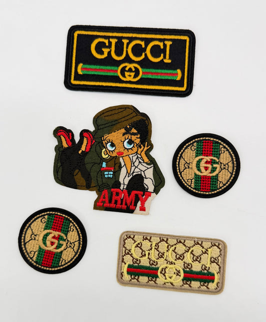 5PC “GUCCI” ARMY GIRL PATCH SET