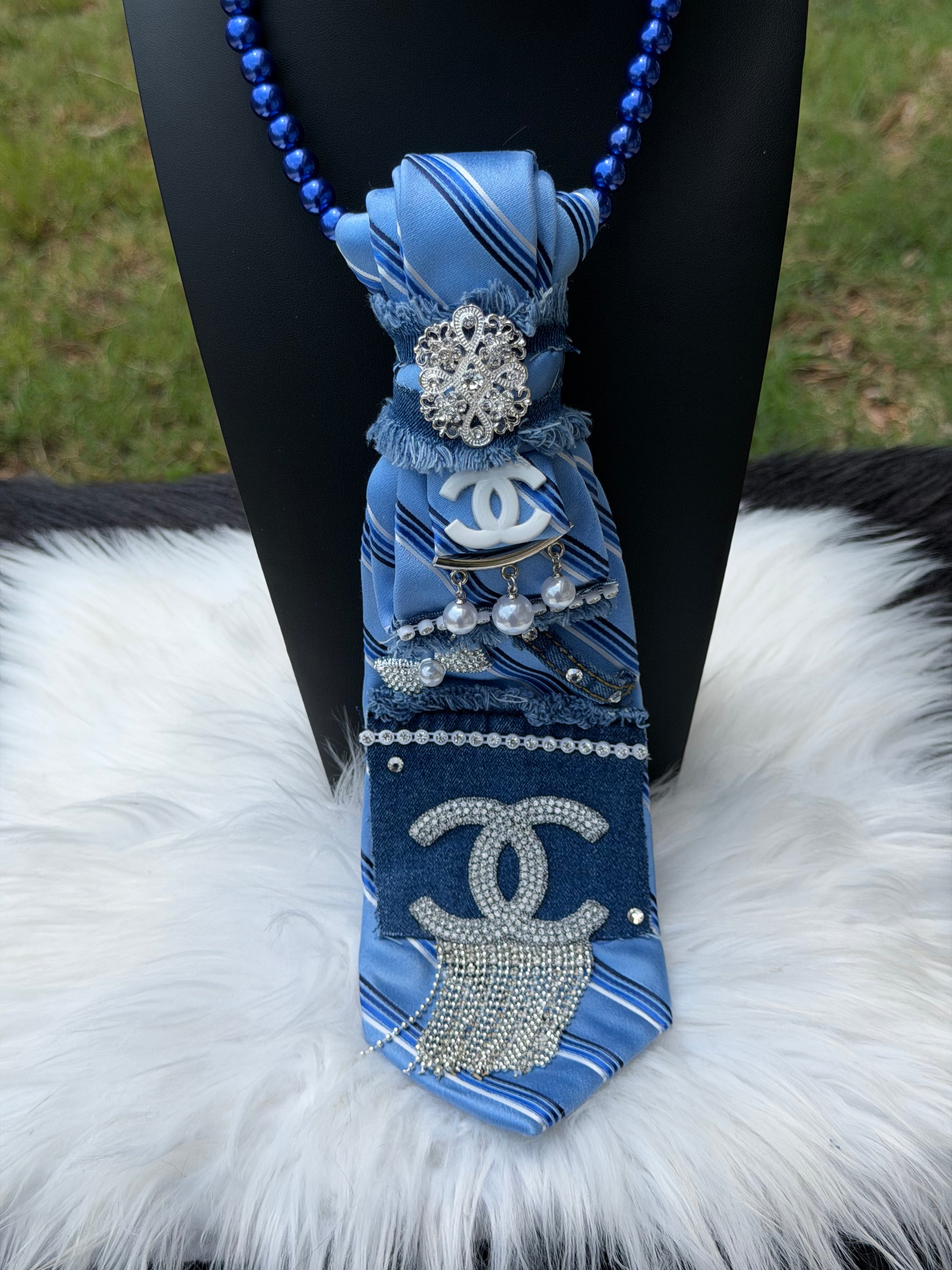 DENIM & BLUE “CHANEL” INSPIRED TIE