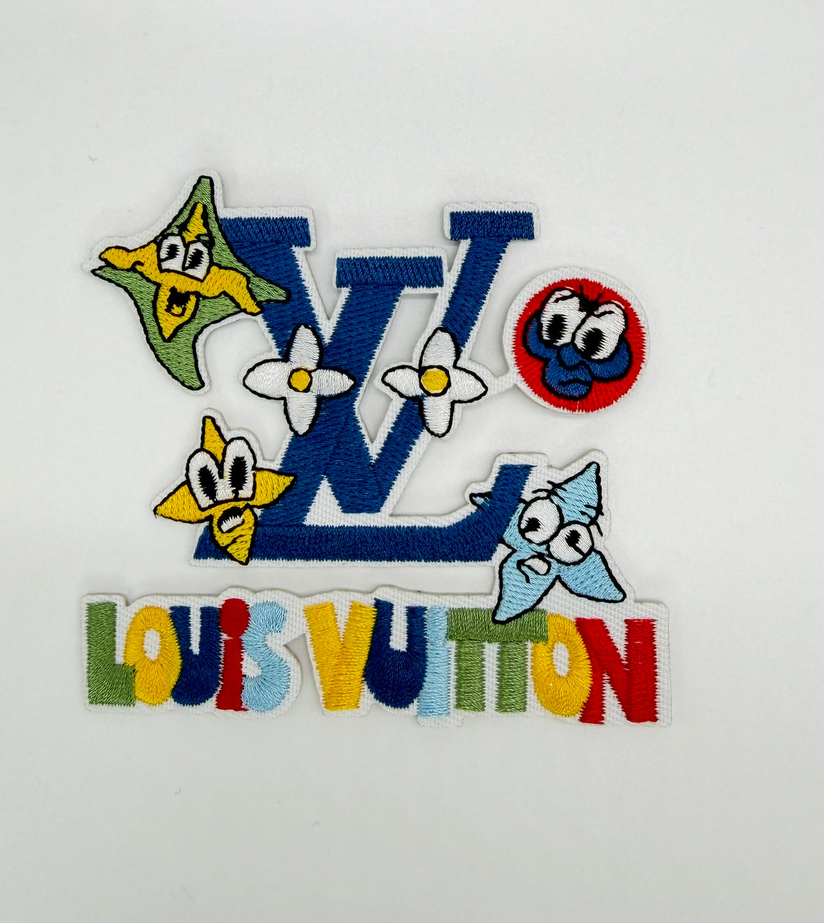 5PC DESIGNER “LV” FABRIC/PATCH/CHARM SET