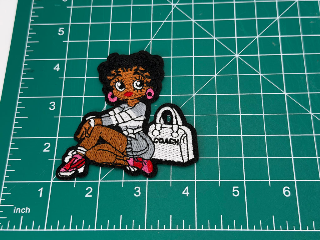 5pc DESIGNER INSPIRED Embroidered Fashion Patches: “GUCCI”, “COACH” BETTY BOOP, BIG MAMA