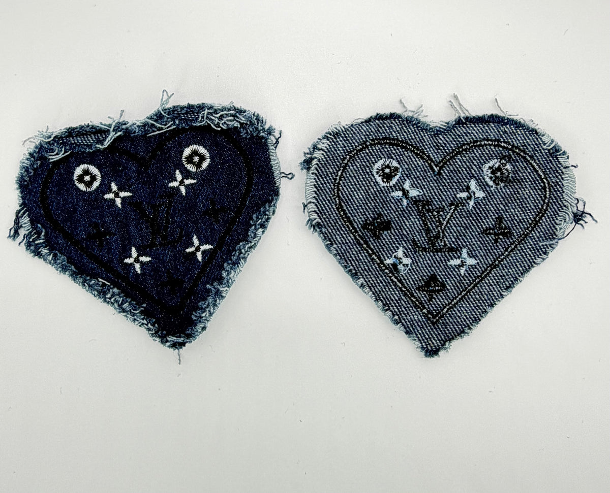 4PC DESIGNER “LV” BLUE JEAN PATCH SET