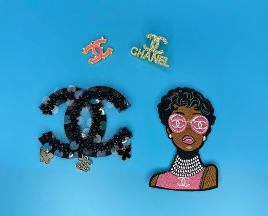 4PC DESIGNER “CHANEL” PATCH/CHARM SET