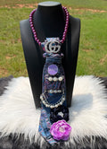 PURPLE & DENIM “GUCCI” INSPIRED CUSTOM TIE NECKLACE