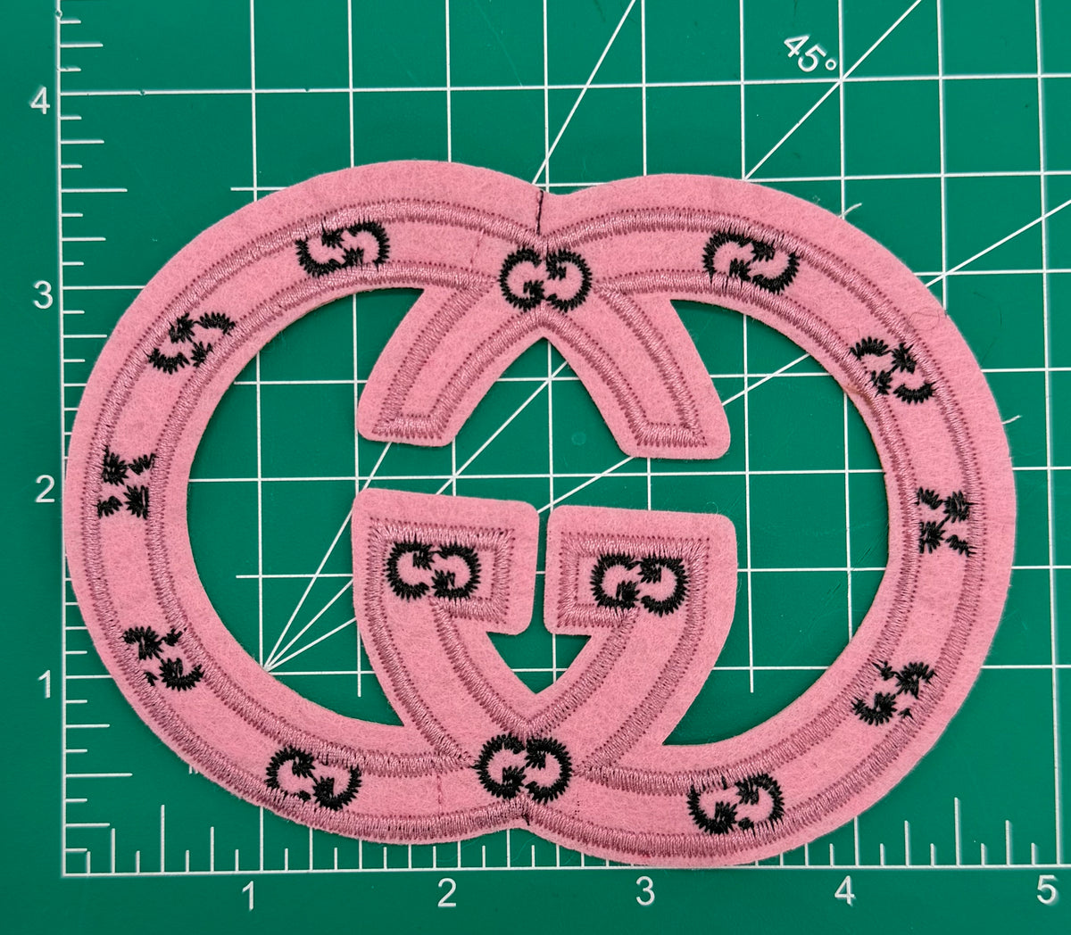 4PC PINK LEOPARD “GUCCI” IRON-ON PATCH SET