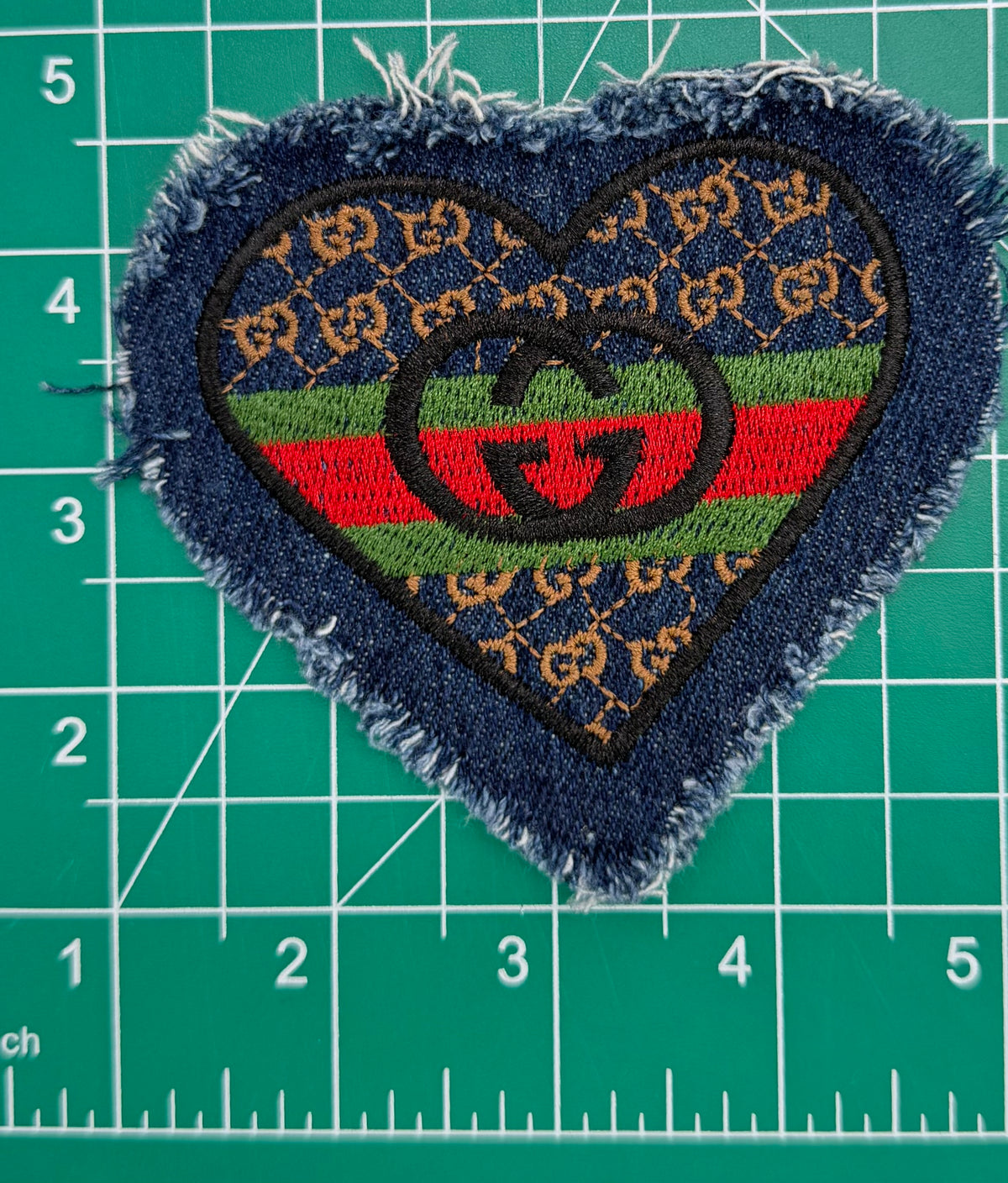 4PC DESIGNER “GUCCI” FABRIC/PATCH/CHARM SET
