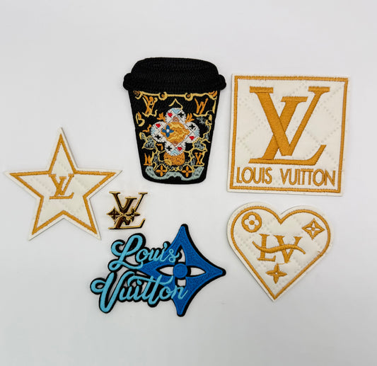 6PC “LV” TO-GO COFFEE CUP PATCH/BROOCH SET