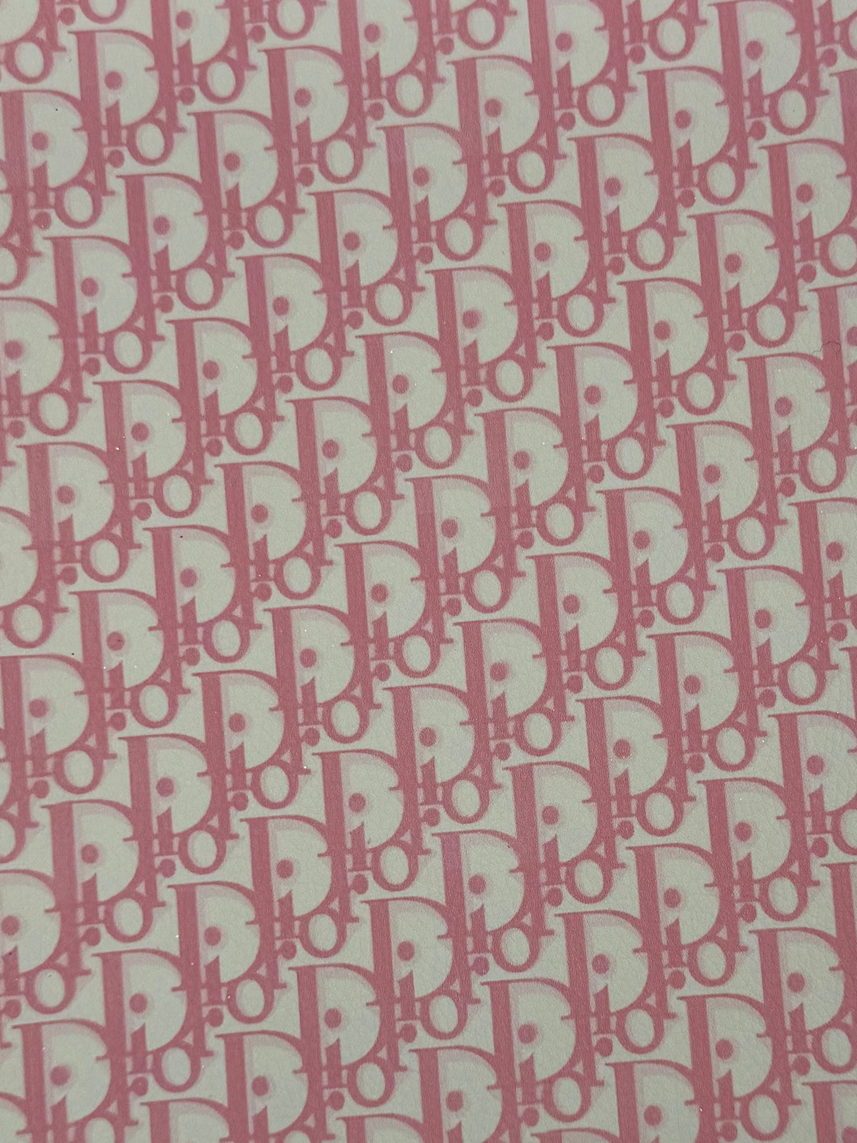 “DIOR” PINK/WHT Faux leather double-sided fabric sheet