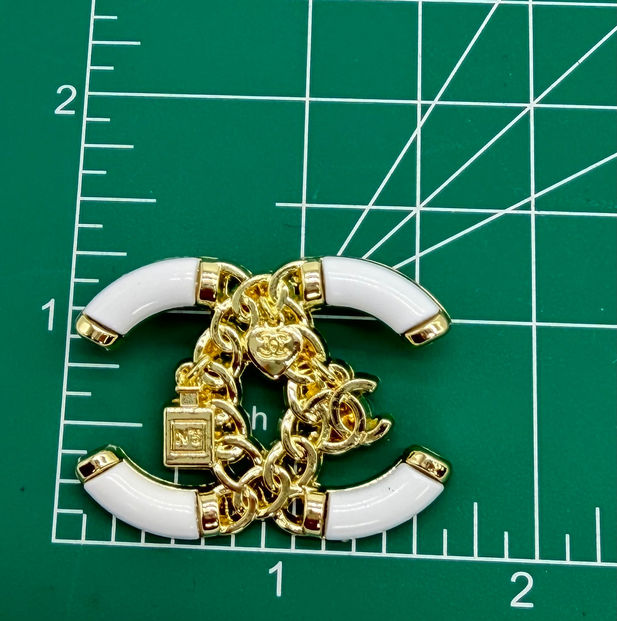 6PC “CHANEL” DESIGNER FABRIC/PATCH/BROOCHES