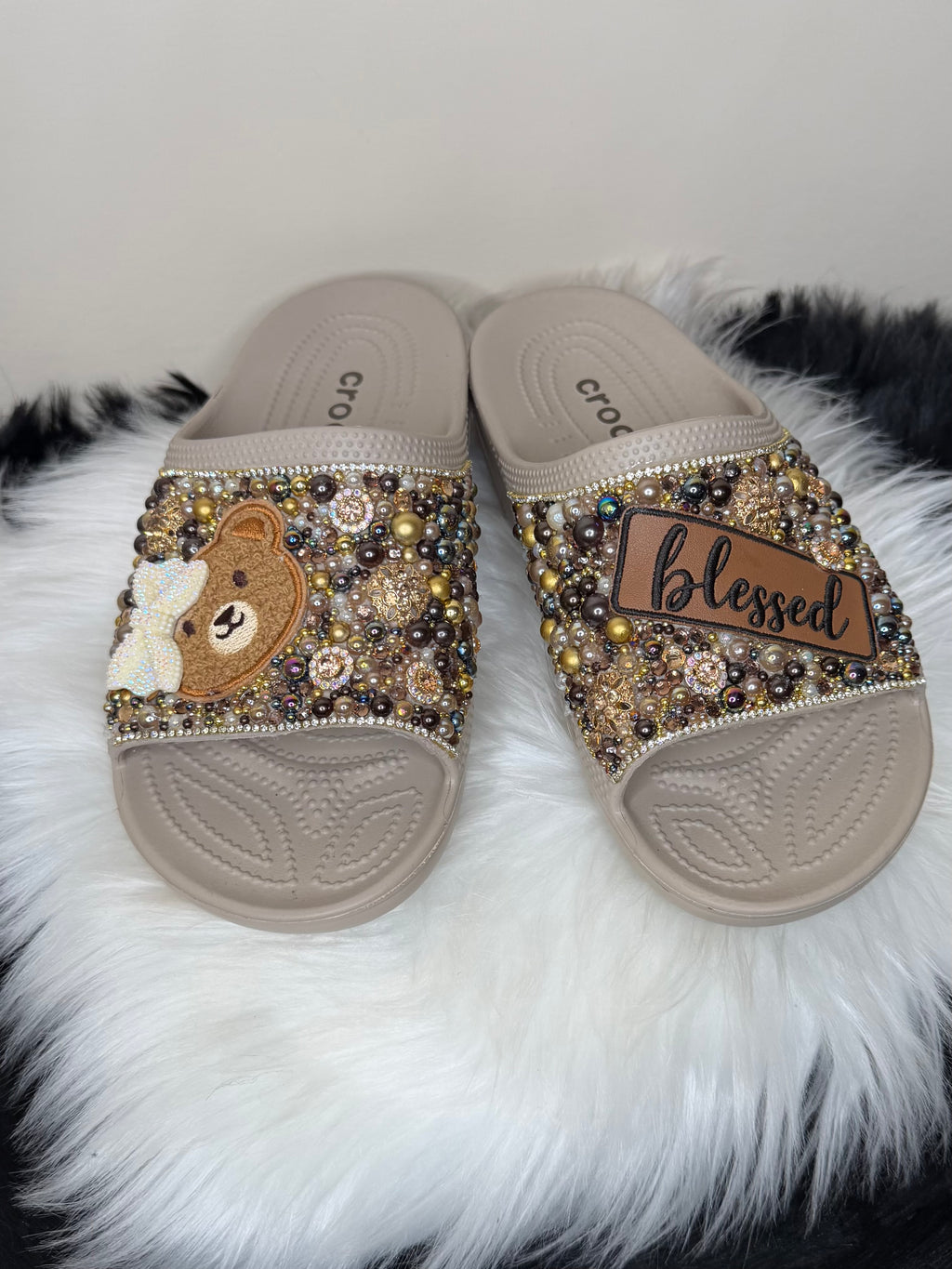 “BEARY BLESSED” CUSTOM CROCS