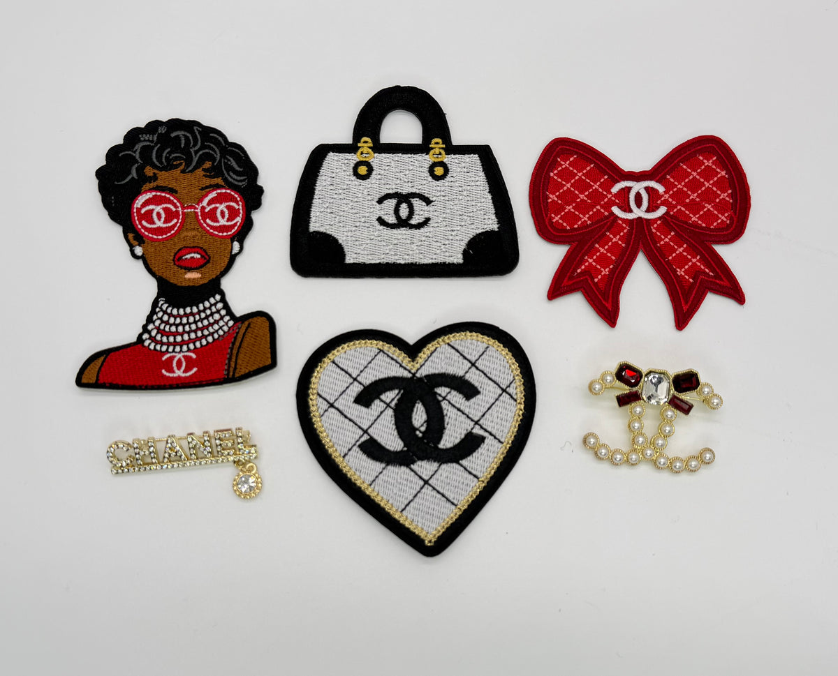6PC “CHANEL” “Sophisticated lady” RED Patch/Brooch set