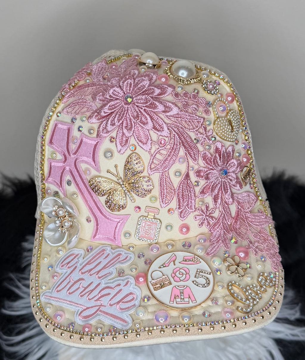STRAWBERRIES AND CREAM “A LIL BOUGIE” TRUCKER HAT