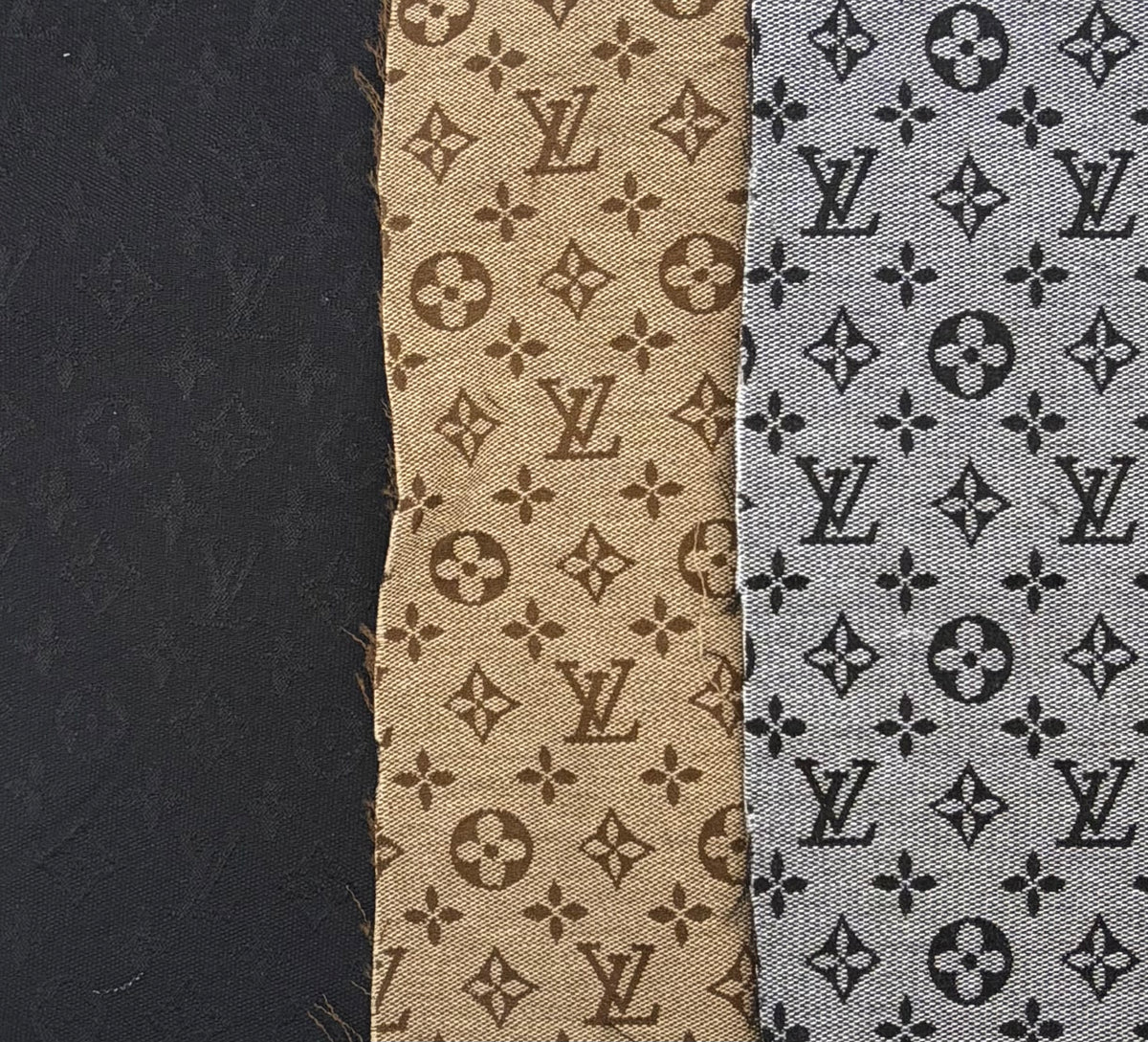 3PC “LV” FABRIC SET BLK/BRN/GRY