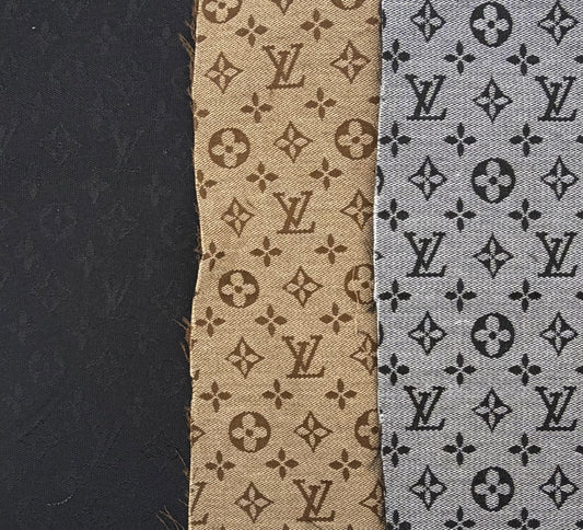 3PC “LV” FABRIC SET BLK/BRN/GRY
