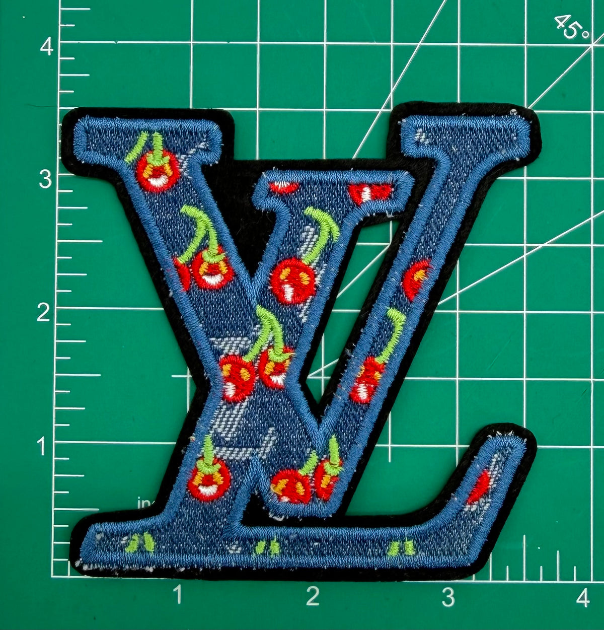 4PC “LV” IRON-ON PATCH SET