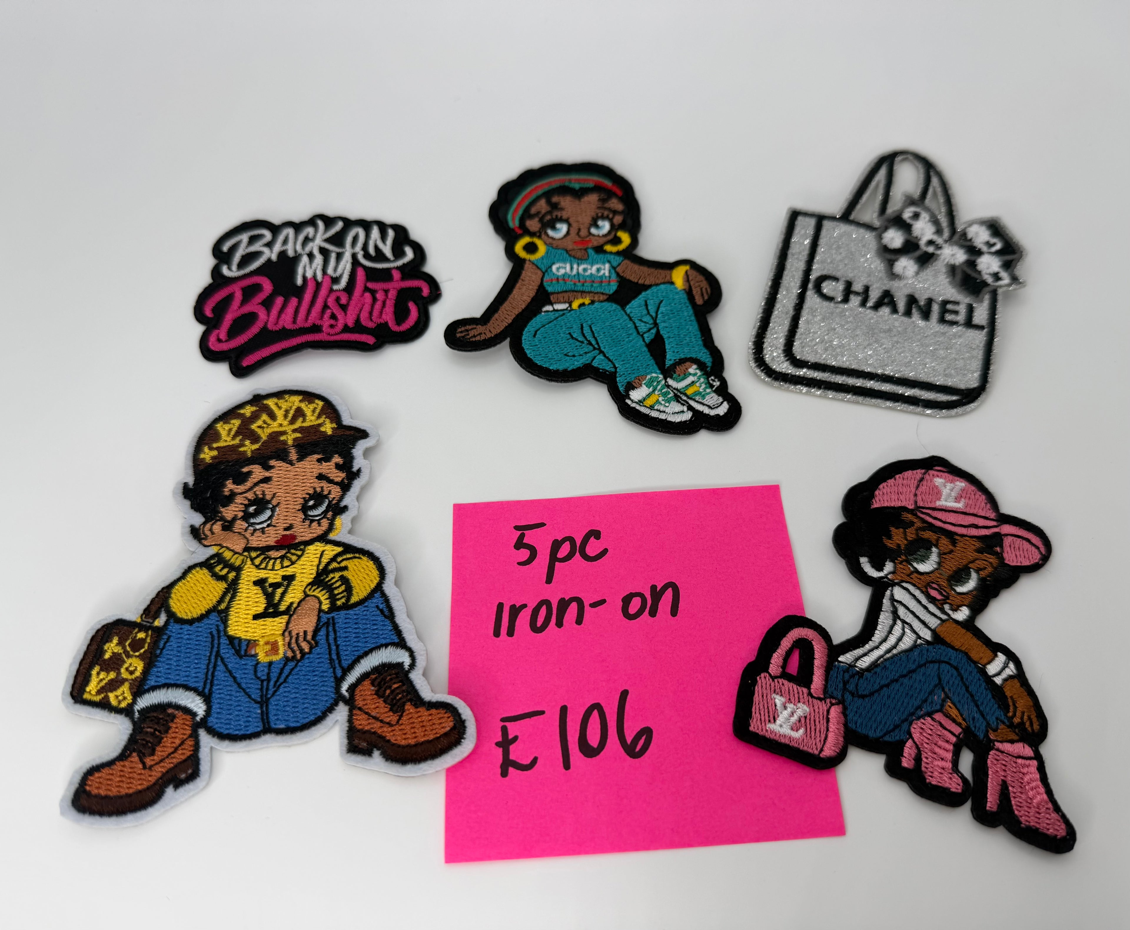 5pc Embroidered Iron-On Patch DESIGNER INSPIRED “ LV”, “GUCCI”Accessories & Apparel, E106