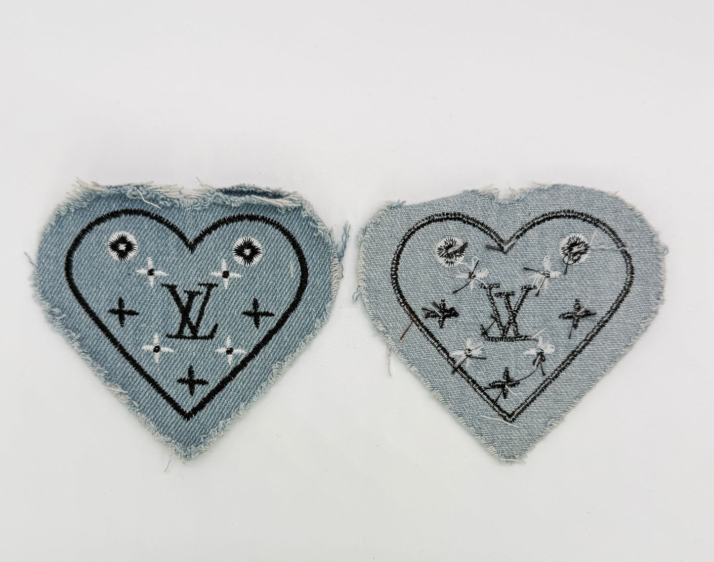 4PC DESIGNER “LV” BLUE JEAN PATCH SET
