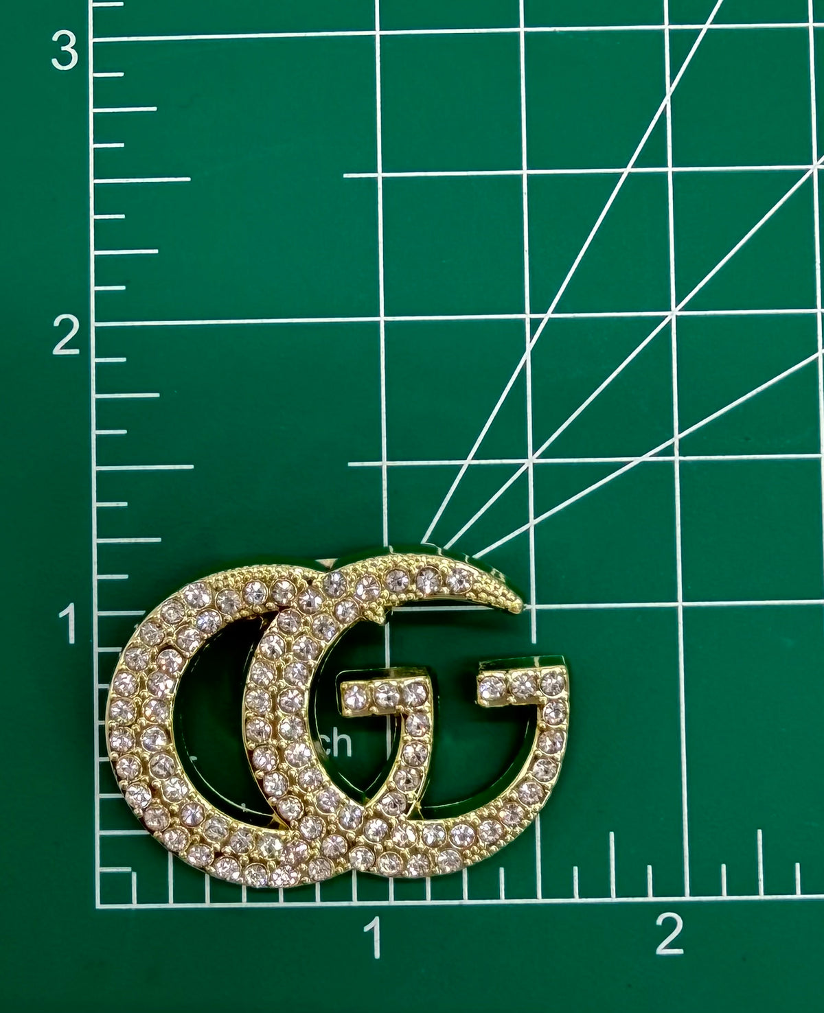 5PC “GUCCI” IRON-ON PATCH/BROOCH SET GOLD/KHAKI