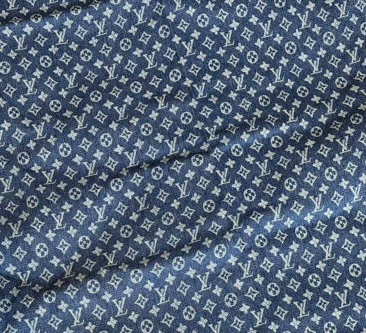 DENIM LUXURY DESIGNER INSPIRED FABRIC “LV”