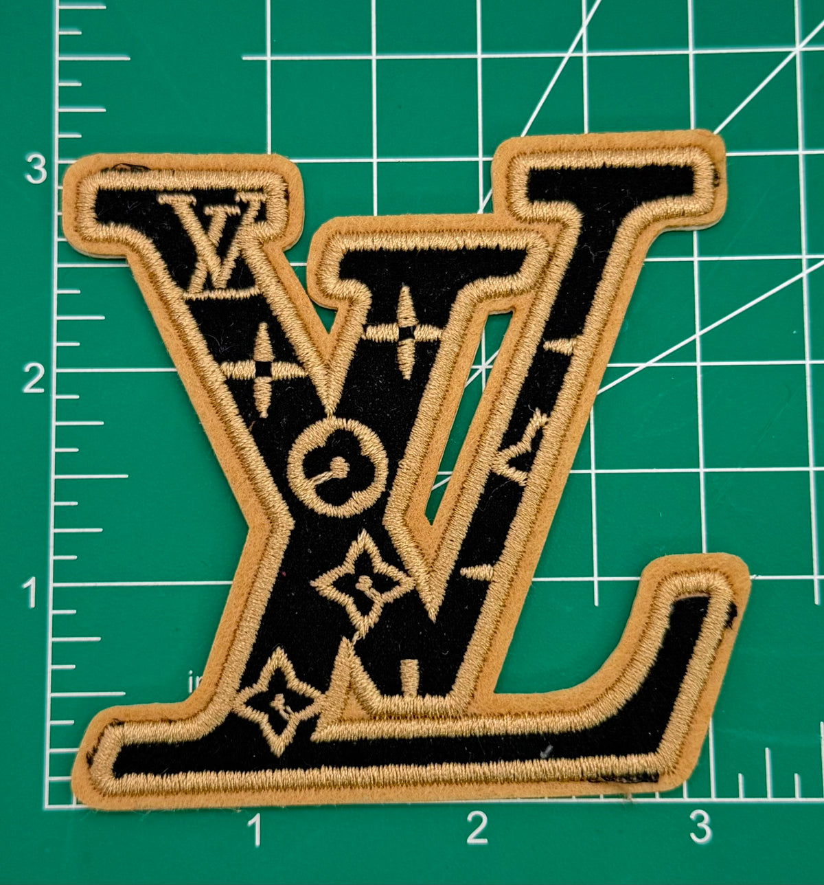 5PC “LV” IRON-ON EMBROIDERY PATCH SET